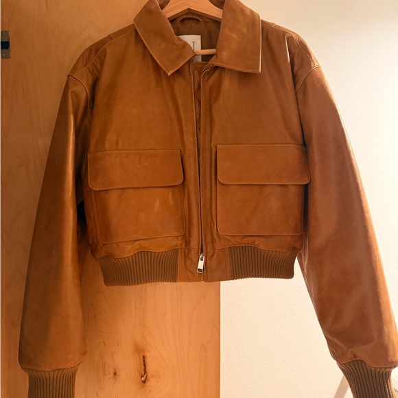 The Leather Bomber Jacket Cropped Helsa - Picture 6 of 6